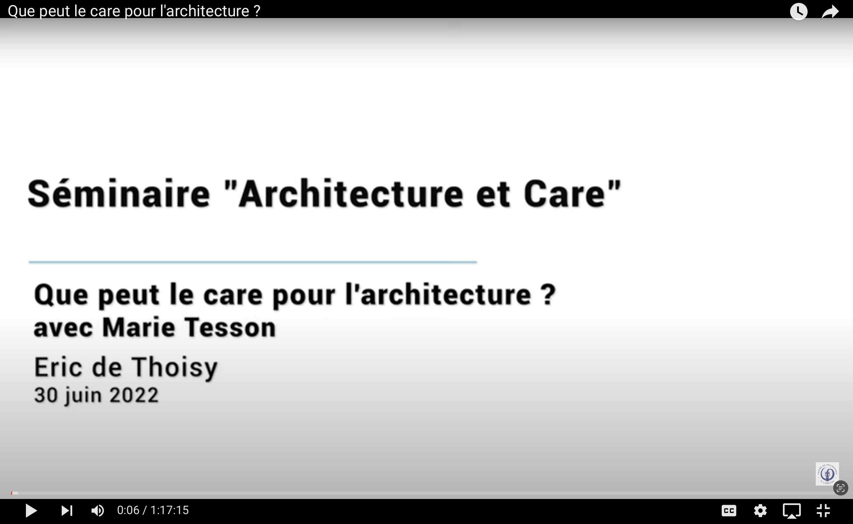 Que peut le care pour l'architecture ?